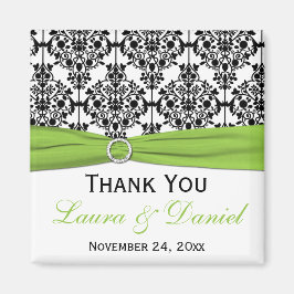 Íman Ímã de Favor de Casamento Preto, Branco e Damasco 