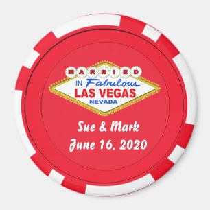 Íman Ímã de Ficha de Pôquer Casado em Las Vegas