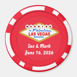 Íman Ímã de Ficha de Pôquer Casado em Las Vegas