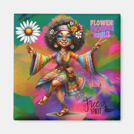 Íman Ímã de Flor Chic Hippie Colorful-Me