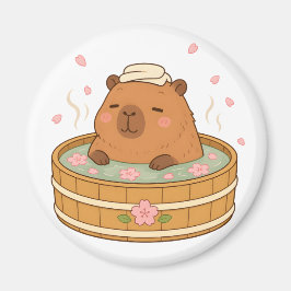 Íman Ímã de Flor de Cerejeira Sakura Onsen Capivara Fof