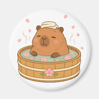 Íman Ímã de Flor de Cerejeira Sakura Onsen Capivara Fof