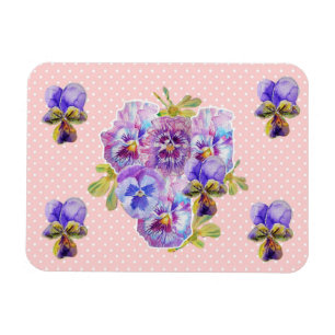 Íman Ímã de Flor de Pansy Rosa Shabby Chic