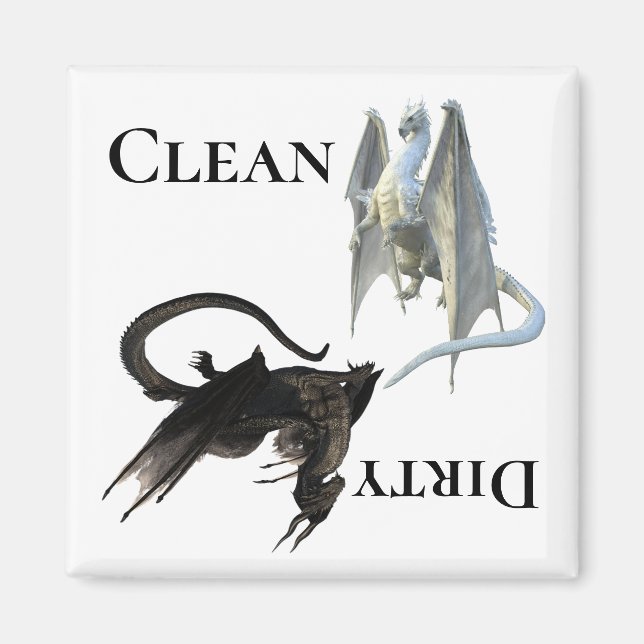 Íman Ímã de Fogão Dragon Limpo Sujo (Frente)