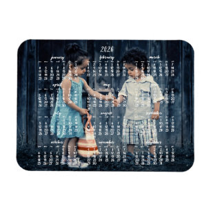 Íman Ímã de Foto Calendário Anual 2026 3x4