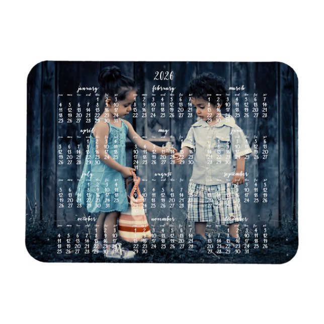 Íman Ímã de Foto Calendário Anual 2026 3x4 (Horizontal)