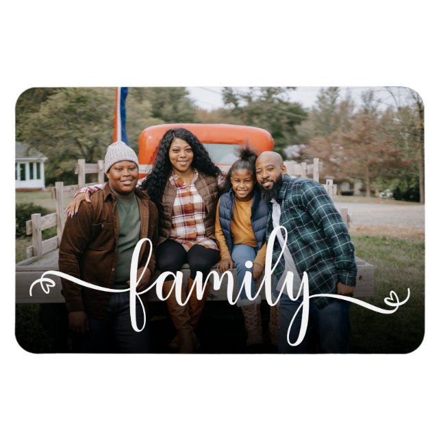 Íman Ímã de Foto com Fonte de Família (Horizontal)