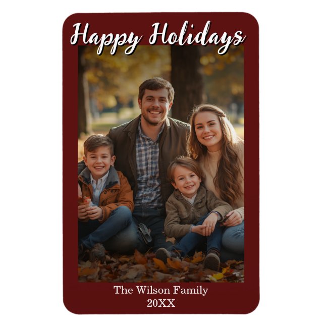 Íman Ímã de Foto com Foto e Texto Personalizados (Vertical)