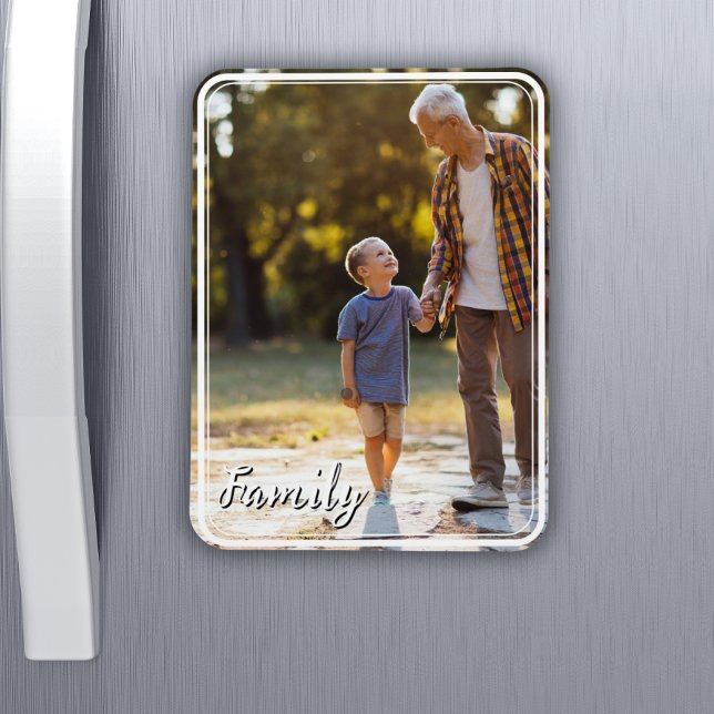 Íman Ímã de Foto com Foto e Texto Personalizados (Custom Family Photo Magnet)