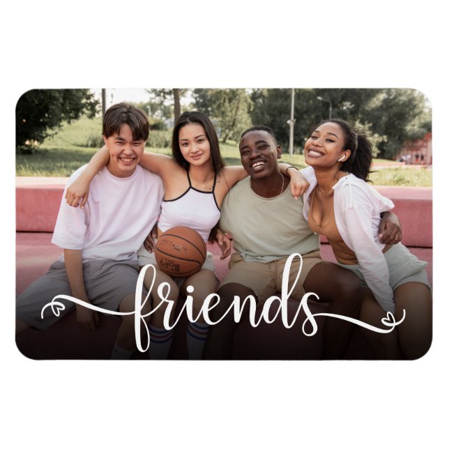 Íman Ímã de Foto com Letra de Amigos (Horizontal)