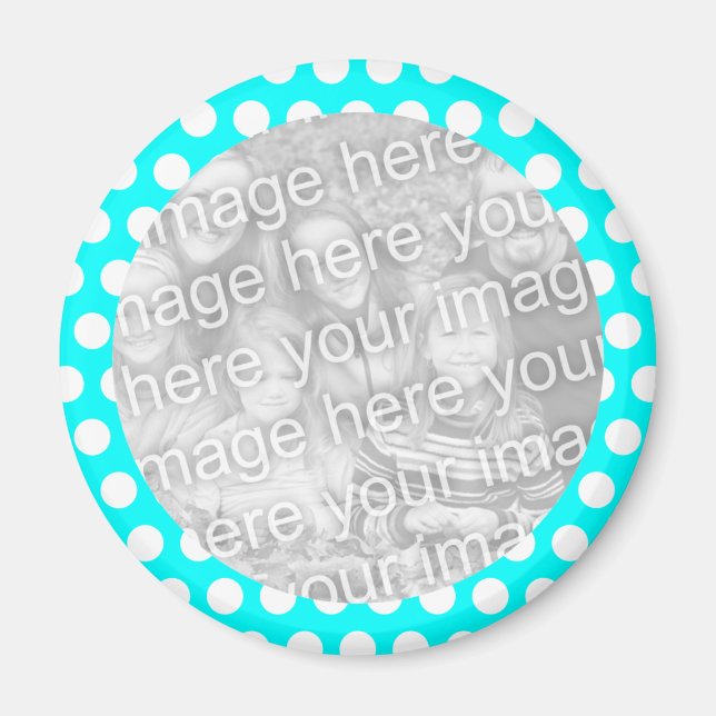 Íman Ímã de Foto com Moldura de Bolinhas (Frente)