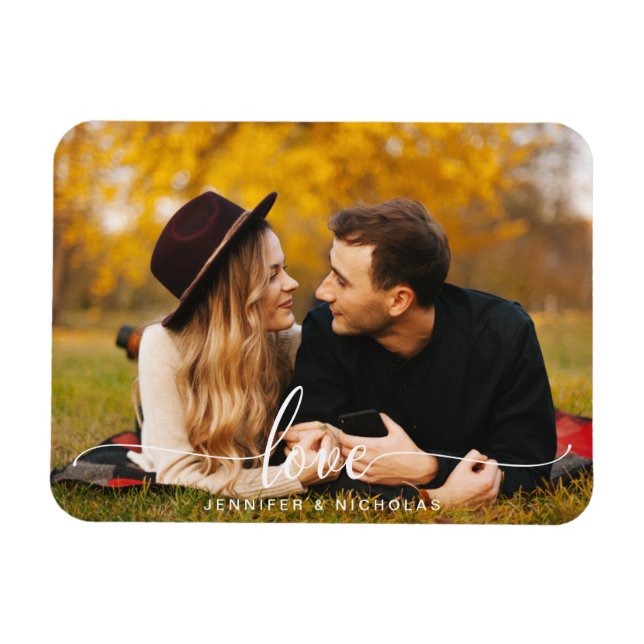 Íman Ímã de Foto com Roteiro de Amor Personalizado (Horizontal)