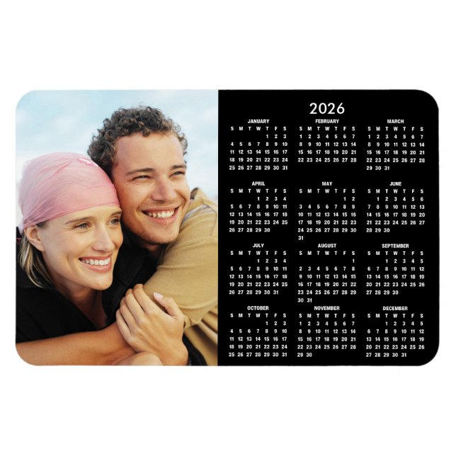Íman Ímã de Foto de Calendário Moderno 2026 (Horizontal)