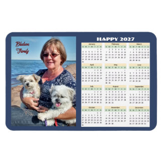Íman Ímã de Foto de Calendário Personalizado 2027