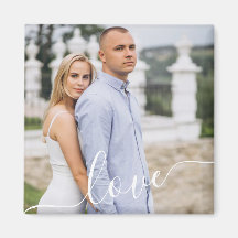 Ímã de Foto de Casal Personalizado com Amor