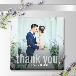 Íman Ímã de Foto de Casamento de Agradecimento Moderno 