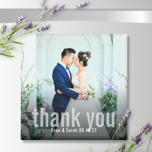 Íman Ímã de Foto de Casamento de Agradecimento Moderno