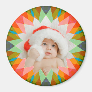 Íman Ímã de Foto de Estrela de Natal Rosa Verde Persona
