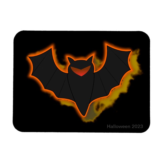 Íman Ímã de Foto de Halloween de Morcego Assustador | T (Horizontal)