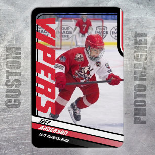 Íman Ímã de Foto de Hockey no Gelo Apex Vermelho Person