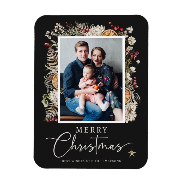 Íman Ímã de Foto de Natal Elegante (Vertical)