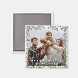 Íman Ímã de Foto de Natal Feliz