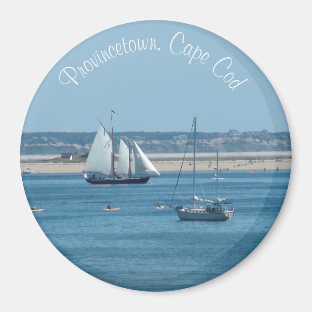 Íman Ímã de Foto de Sailboat Oceano Cape Cod Provinceto (Frente)