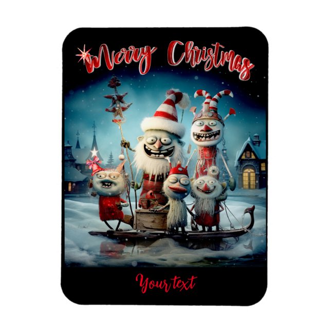 Íman Ímã de Foto Engraçado de Natal Personalizado (Vertical)