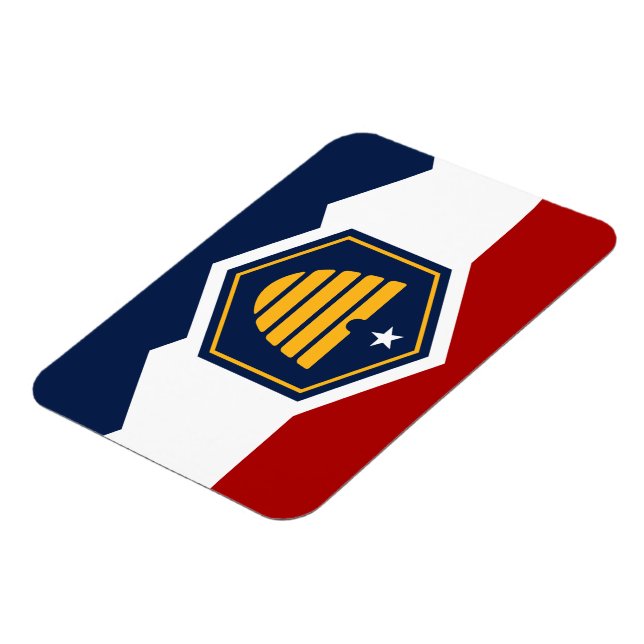 Íman Ímã de foto flexível com a bandeira de Utah, EUA (Left Side)