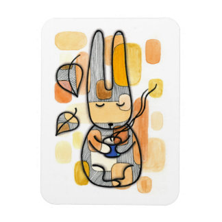 Íman Ímã de Foto Flexível Cozy Autumn Bunny