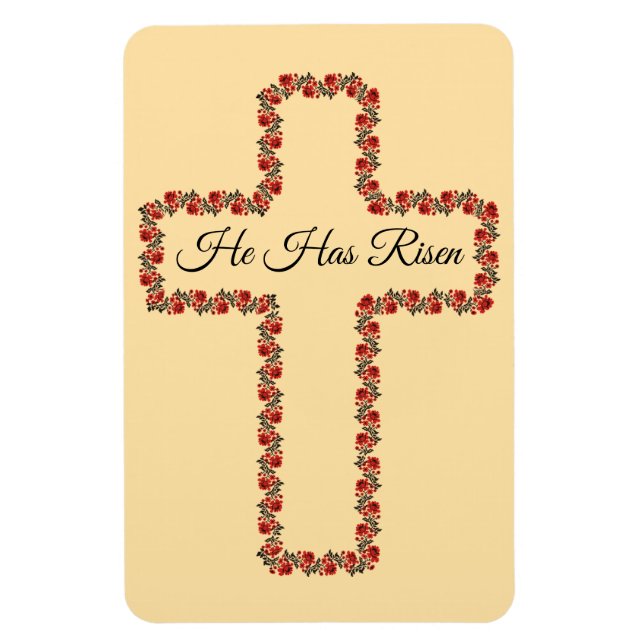 Íman Ímã de Foto Flexível Cruz de Páscoa de Rosas (Vertical)