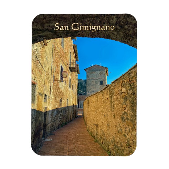 Íman Ímã de foto flexível das ruas de San Gimignano (Vertical)