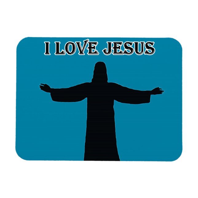 Íman Ímã de Foto Flexível Eu amo Jesus (Horizontal)