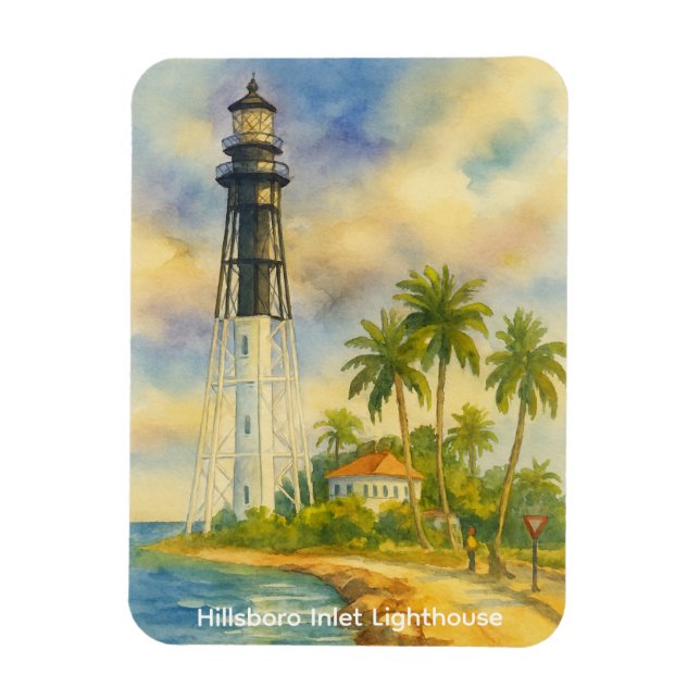 Íman Ímã de Foto Flexível Farol de Hillsboro Inlet (Vertical)