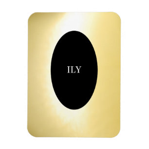 Íman Ímã de Foto Flexível ILY Dourado