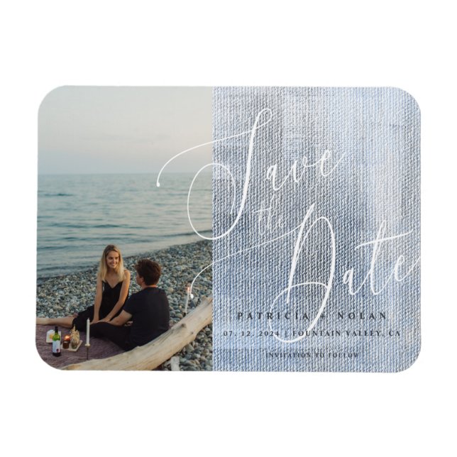 Íman Ímã de Foto Flexível para Casamento com Roteiro Mo (Horizontal)