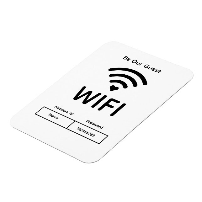 Íman Ímã de Foto Flexível Senha WiFi de Convidado (Left Side)