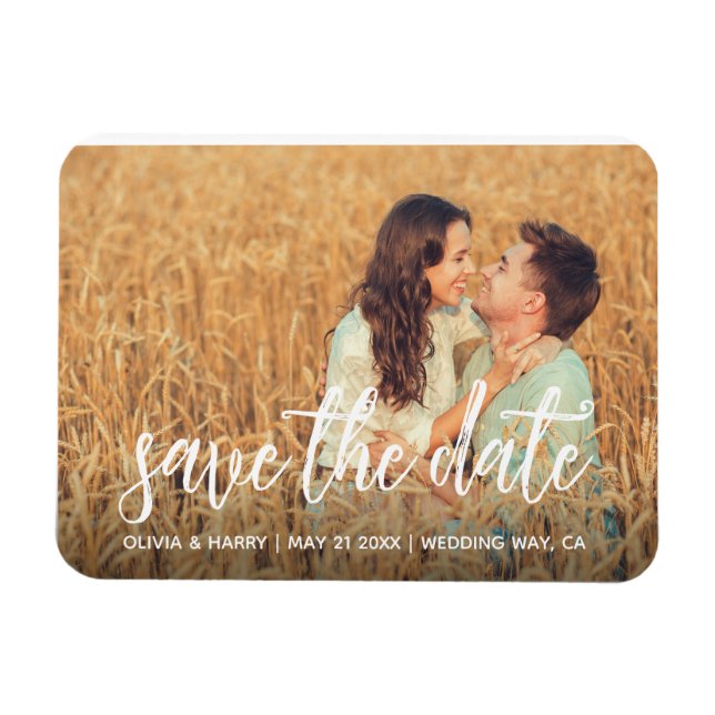 Íman Ímã de Foto para Save The Date Rústico (Horizontal)