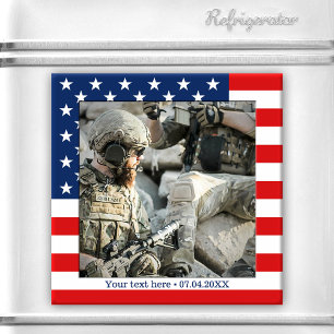 Íman Ímã de Foto Personalizado Bandeira EUA Patriota