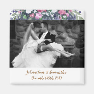 Íman Ímã de Foto Personalizado Casamento de Verão no Ca