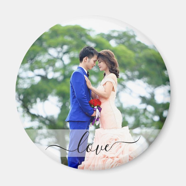 Íman Ímã de Foto Personalizado com Roteiro de Amor (Frente)