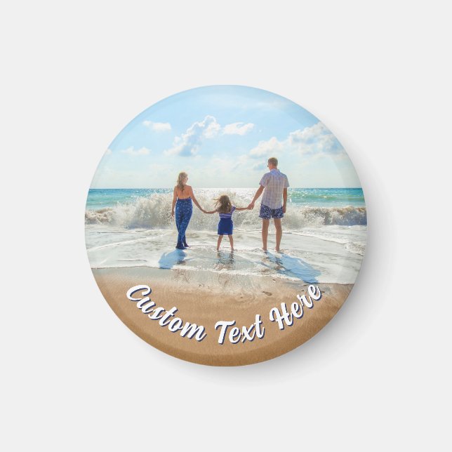Íman Ímã de Foto Personalizado com Texto (Frente)