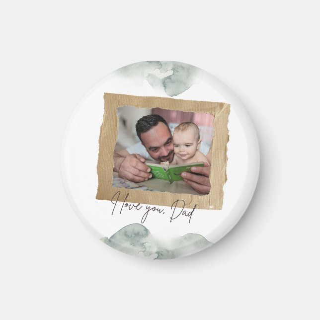 Íman Ímã de Foto Personalizado do Dia dos Pais (Frente)
