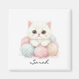 Íman Ímã de Gatinho de Tricô Personalizado