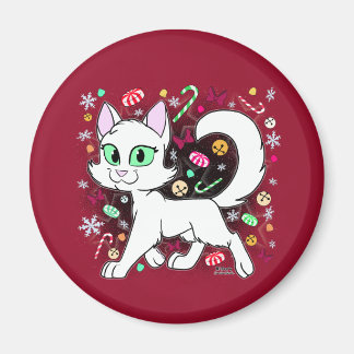 Íman Ímã de Gato de Natal (Vermelho)