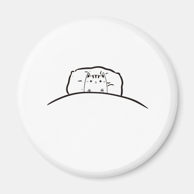 Íman Ímã de gato na cama, ímã de gato fofo (Frente)
