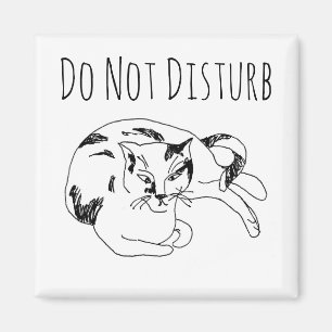 Íman Ímã de Gato Não Perturbe – Arte Minimalista Divert