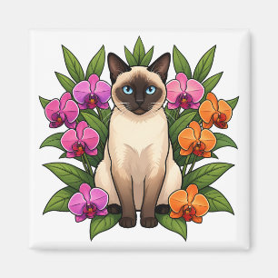 Íman ímã de gato siamês orquídea