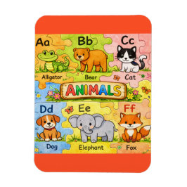 Íman Ímã de Geladeira Alfabeto Animal Pré-Escolar