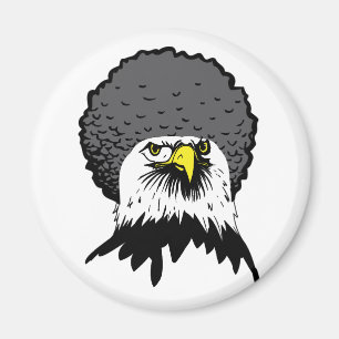 Íman Imã de geladeira Americana Bald Eagle Afro Engra